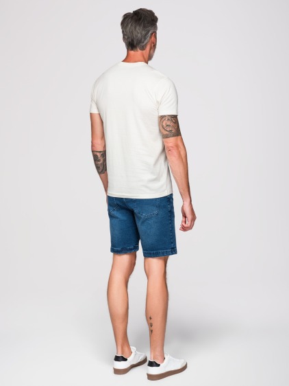 Pánské regular fit tričko s geometrickým potiskem, bílé – fotografie produktu 5