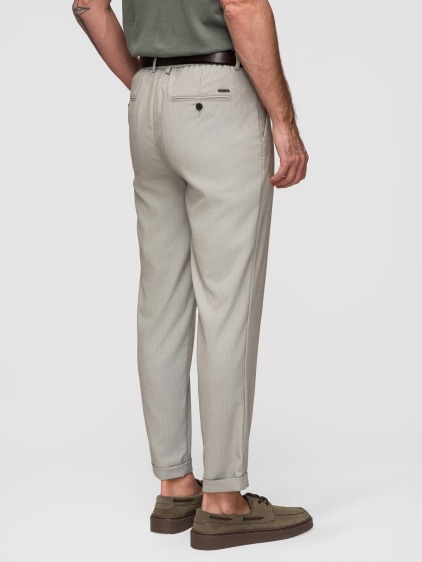 Férfi regular fit chino nadrág felhajtott szárvéggel, szürke – fotografie produktu 4