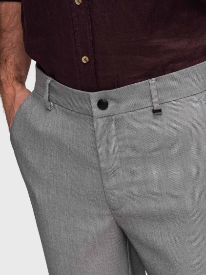 Férfi regular fit chino nadrág felhajtott szárvéggel, szürke – fotografie produktu 3