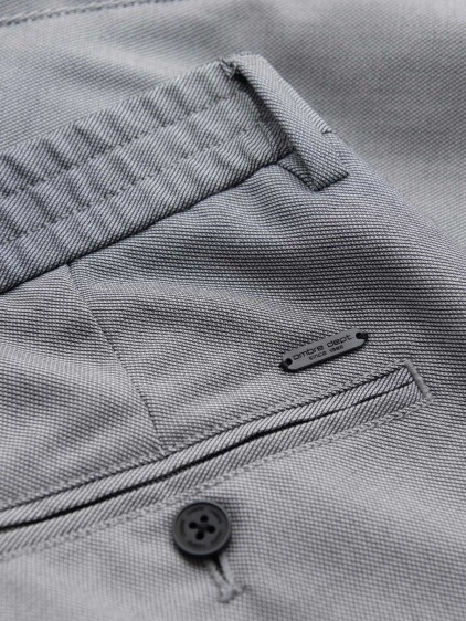 Férfi regular fit chino nadrág felhajtott szárvéggel, szürke – fotografie produktu 8