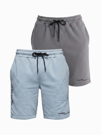Pánske slim fit teplákové šortky s potlačou, viacfarebné