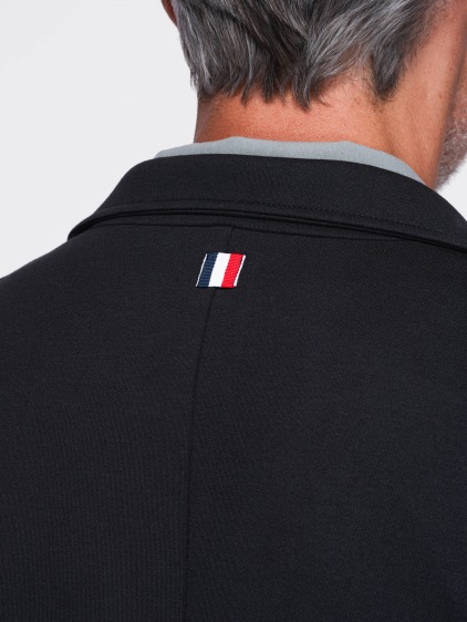 Pánské slim fit pletené sako se třemi předními kapsami, černé – fotografie produktu 5