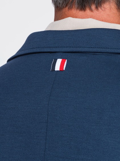 Pánské slim fit pletené sako se třemi předními kapsami, modré – fotografie produktu 7