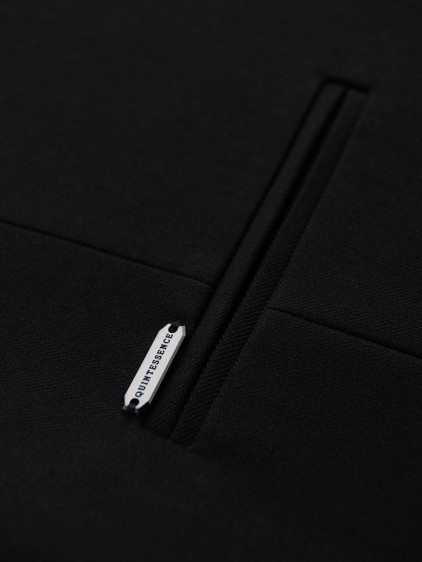 Férfi elegáns, slim fit mellény finom halszálkamintával, fekete – fotografie produktu 7
