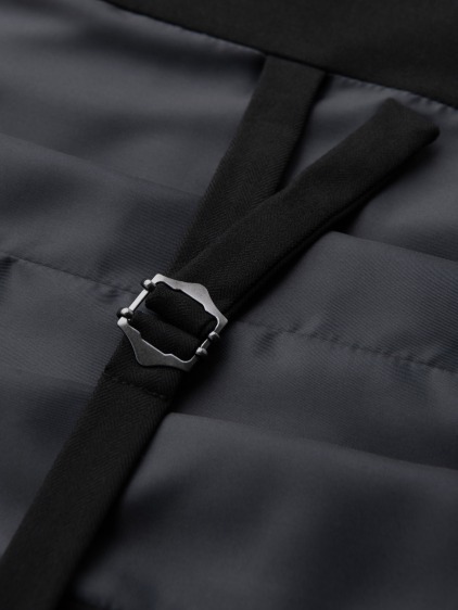 Férfi elegáns, slim fit mellény finom halszálkamintával, fekete – fotografie produktu 8