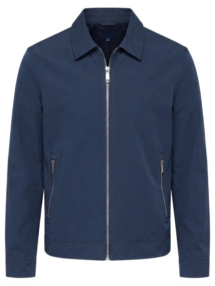 Pánská lehká přechodová zkrácená bunda Harrington regular fit s klasickým límcem, námořnická modrá