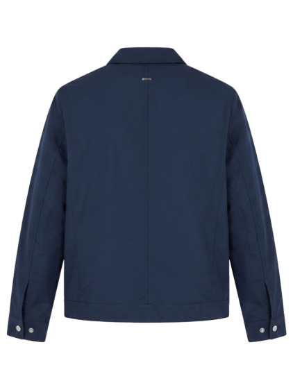 Pánská lehká přechodová zkrácená bunda Harrington regular fit s klasickým límcem, námořnická modrá – fotografie produktu 3