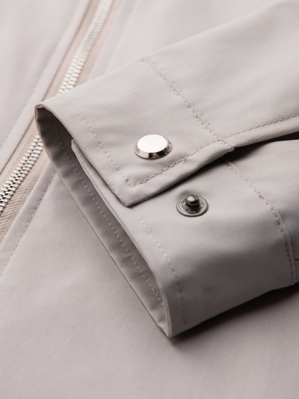 Pánská lehká přechodová zkrácená bunda Harrington regular fit s klasickým límcem, šedá – fotografie produktu 4