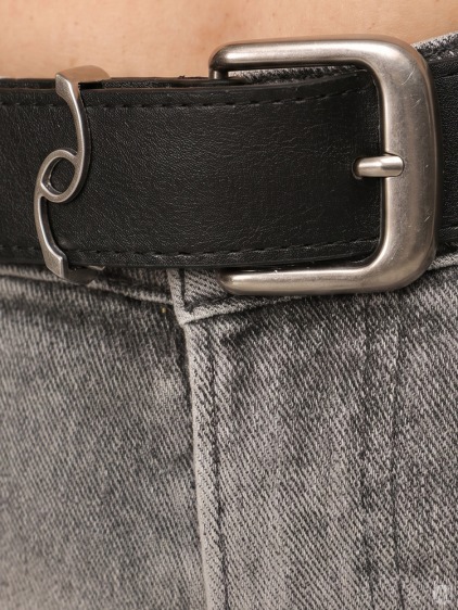 Dámské vysoké bootcut džíny s páskem a rozšířenými nohavicemi, šedá – fotografie produktu 4