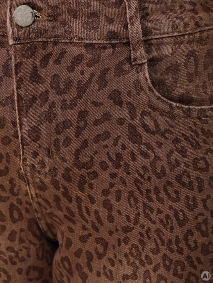 Dámské vysoké balloon fit džíny s leopardím vzorem, hnědá – fotografie produktu 5