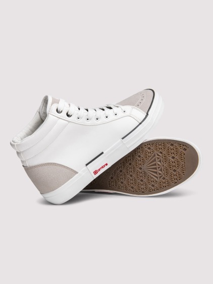 Férfi magas szárú műbőr sneaker texturált betétekkel, fehér – fotografie produktu 6
