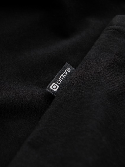Pánské slim fit tričko s dlouhým rukávem a kulatým výstřihem, černá – fotografie produktu 6