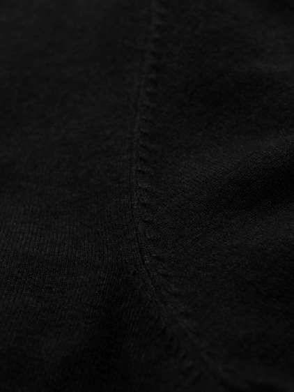 Pánská regular fit pletená polokošile s dlouhým rukávem a límečkem, černá – fotografie produktu 8