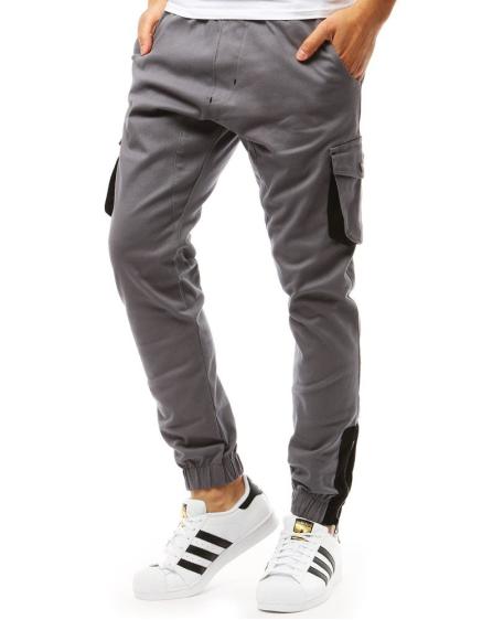 Pánské kalhoty STYLE joggery šedé