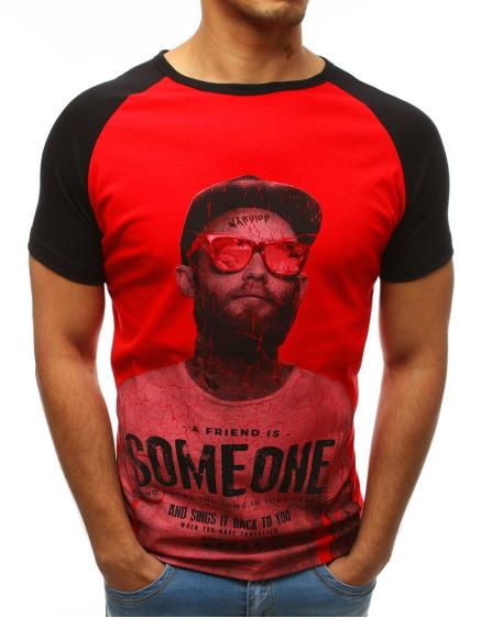 Pánské triko MAN s potiskem červený