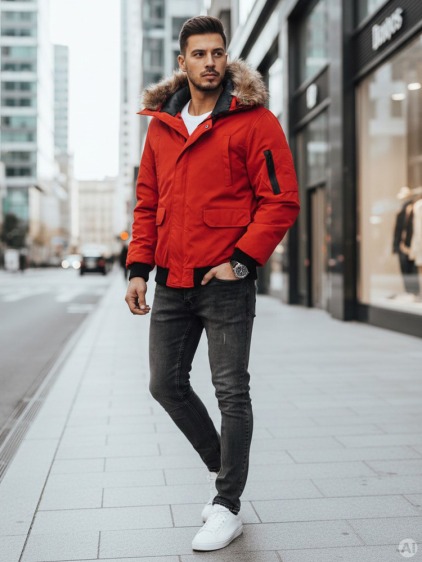Zimná pánska bunda WINTER červená – fotografie produktu 2