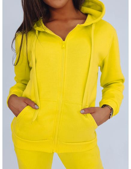 Dámska blúza rozopínajúce s kapucňou žltá