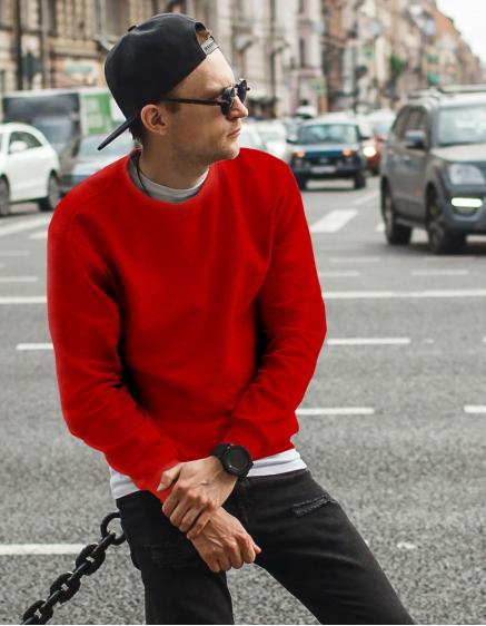 Pánska STYLE mikina jednofarebná červená