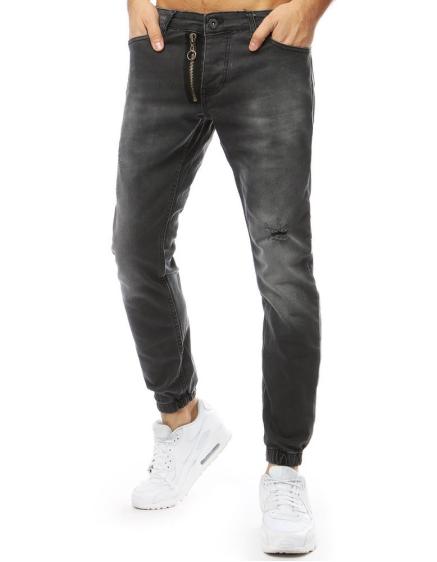 Pánské kalhoty rifle jogger antracitové