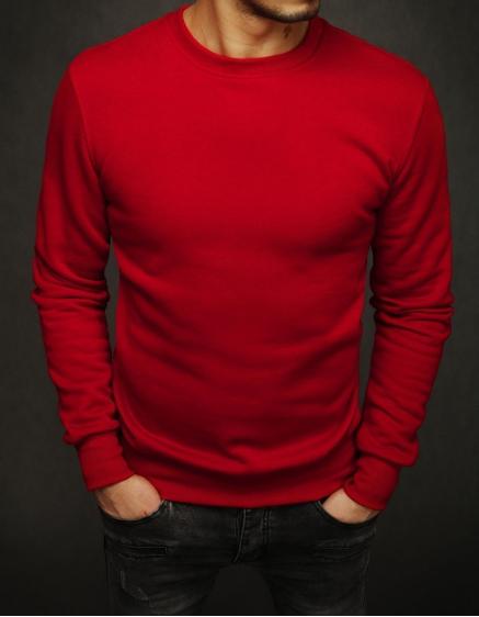 Pánska mikina jednofarebná červená BX4388