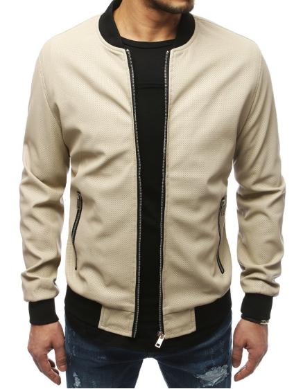 Pánska bunda koženka ecru TX3179