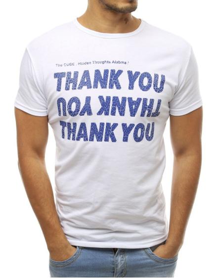 Férfi nyomtatott póló fehér RX3744