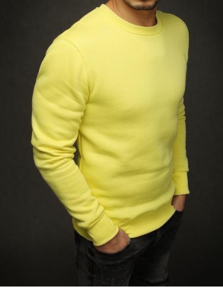 Férfi kapucnis pulóver egyszínű sárga BX4372