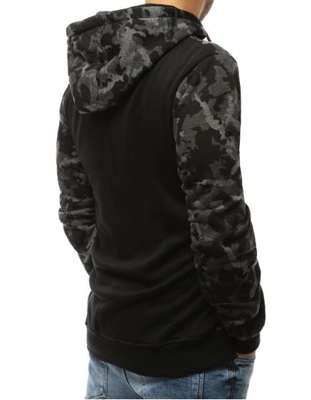 Férfi kapucnis pulóver sötétszürke BX4278