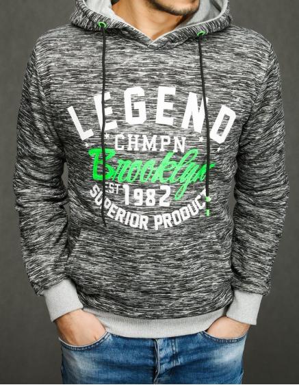 Férfi kapucnis pulóver világosszürke BX4281