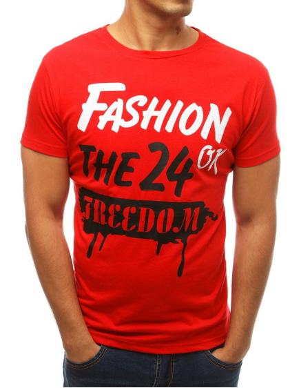 Pánske tričko s potlačou červenej RX3768