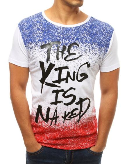 Pánske tričko s potlačou bielej RX3795