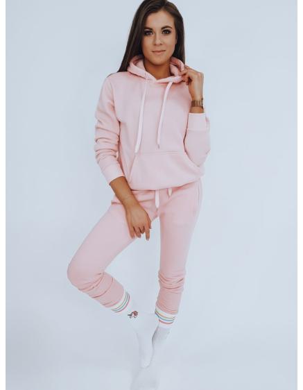 Női kapucnis pulóver BASIC rózsaszín BY0284