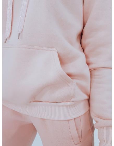 Női kapucnis pulóver BASIC rózsaszín BY0284