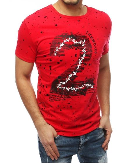Pánské tričko s potiskem červené RX3908