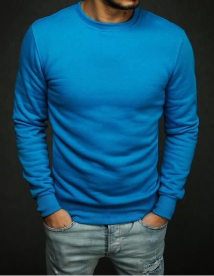 Pánská mikina jednobarevná modrá BX4509