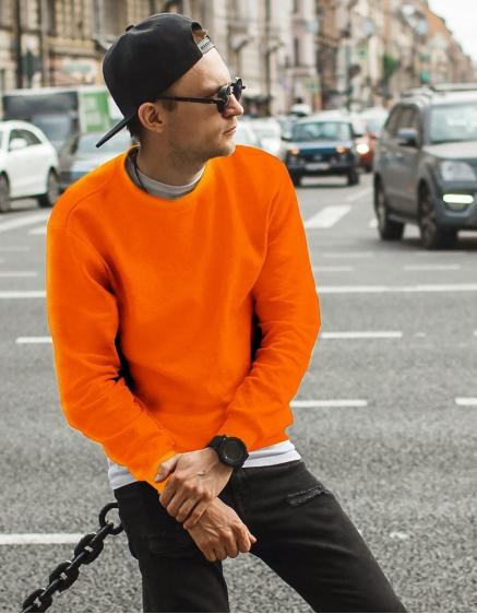 Pánská mikina jednobarevná oranžová BX4510