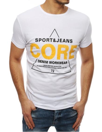 Férfi nyomtatott póló fehér RX4050