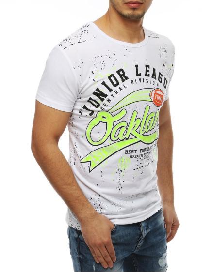 Férfi nyomtatott póló fehér RX4071