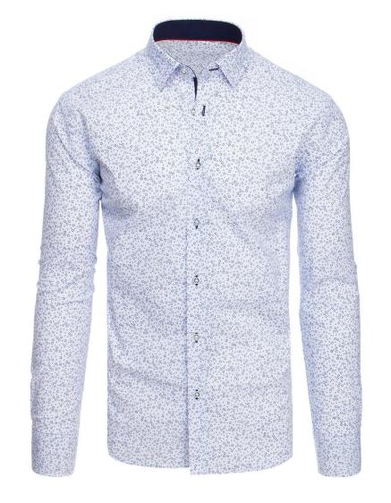 Bílá pánská košile vzorkovaná DX1875