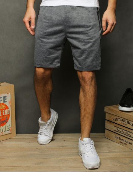 Krátké pánské kraťasy teplákové  světle šedé SX1189
