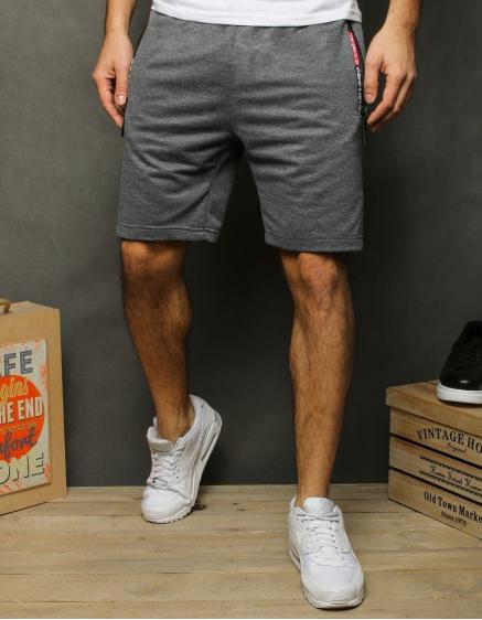 Krátke pánske kraťasy teplákové svetlo šedej SX2001
