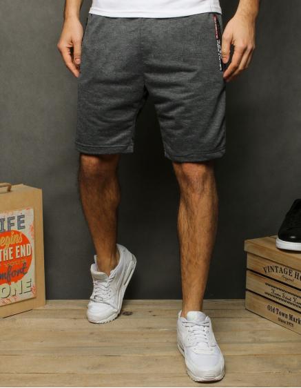 Krátké pánské kraťasy teplákové  tmavě šedé SX2002