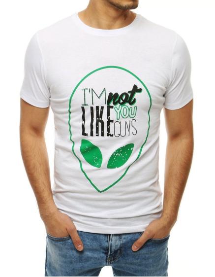 Pánske tričko T-shirt s potlačou bielej RX4154