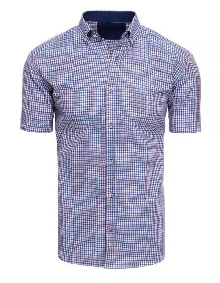 Pánska košeľa mriežkovaná s krátkym rukávom KX0923