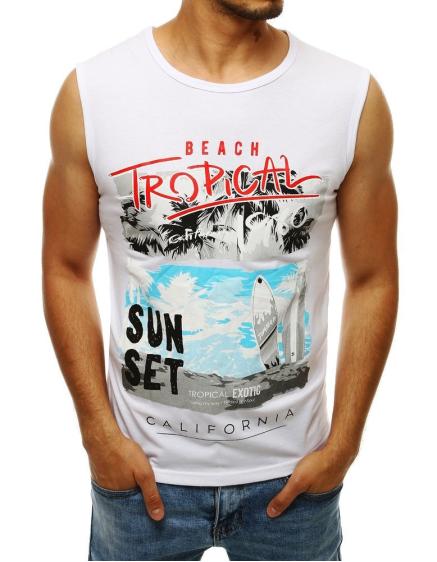 Férfi nyomtatott tank top fehér RX4258