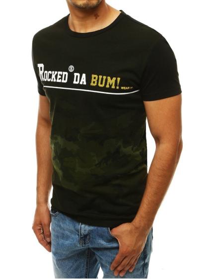 Pánska tričko s potlačou čiernej RX3951