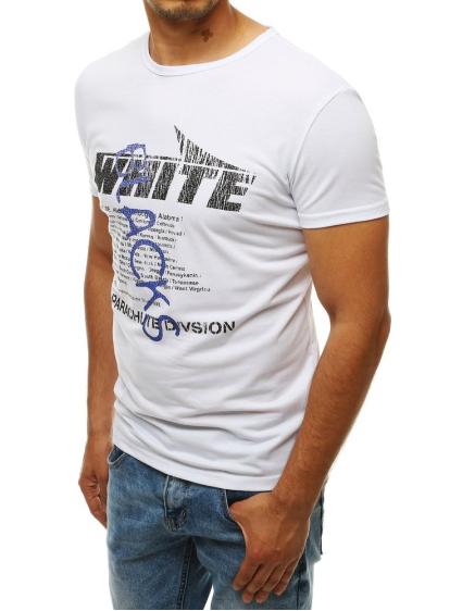 Pánska tričko s potlačou bielej RX4019