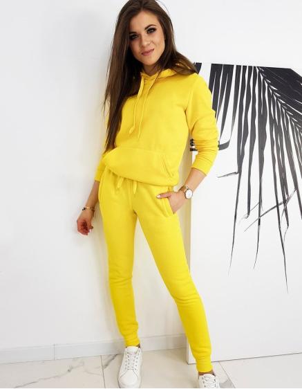 Női kapucnis tréningruha sárga DRESSILY
