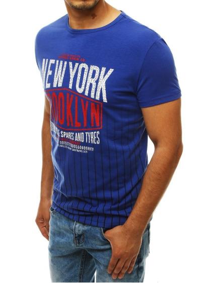 Pánska tričko s potlačou modrej RX4029