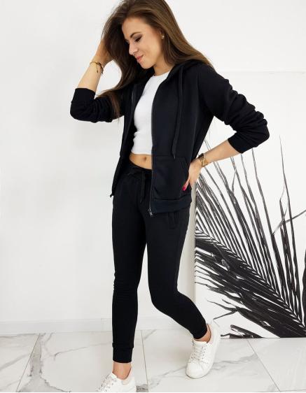 Dámská mikina s kapucí a zipem černá VICTORIA 